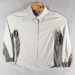 Simms Fishing Performance Button Up Shirt Womens XL Gorpcore Outdoors Lake